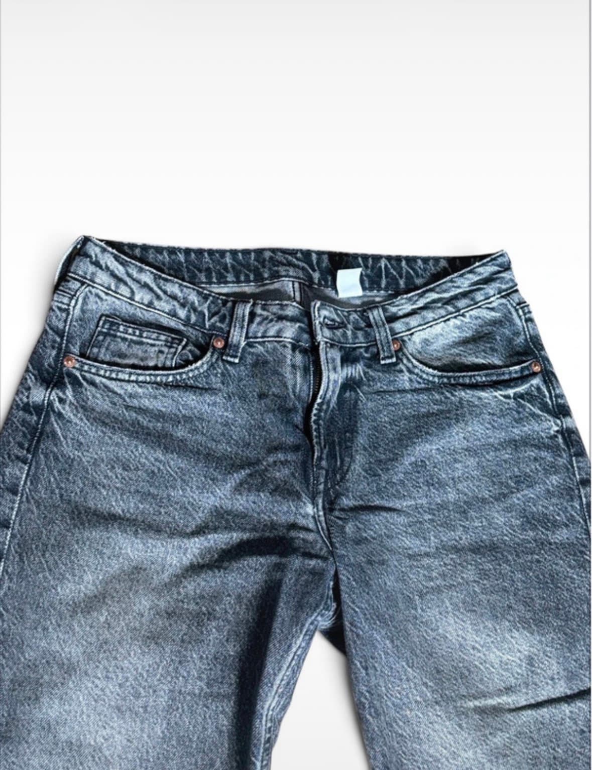 Szare Jeansy Straight Leg S/M | szare spodnie jeansowe – zdjęcie 1