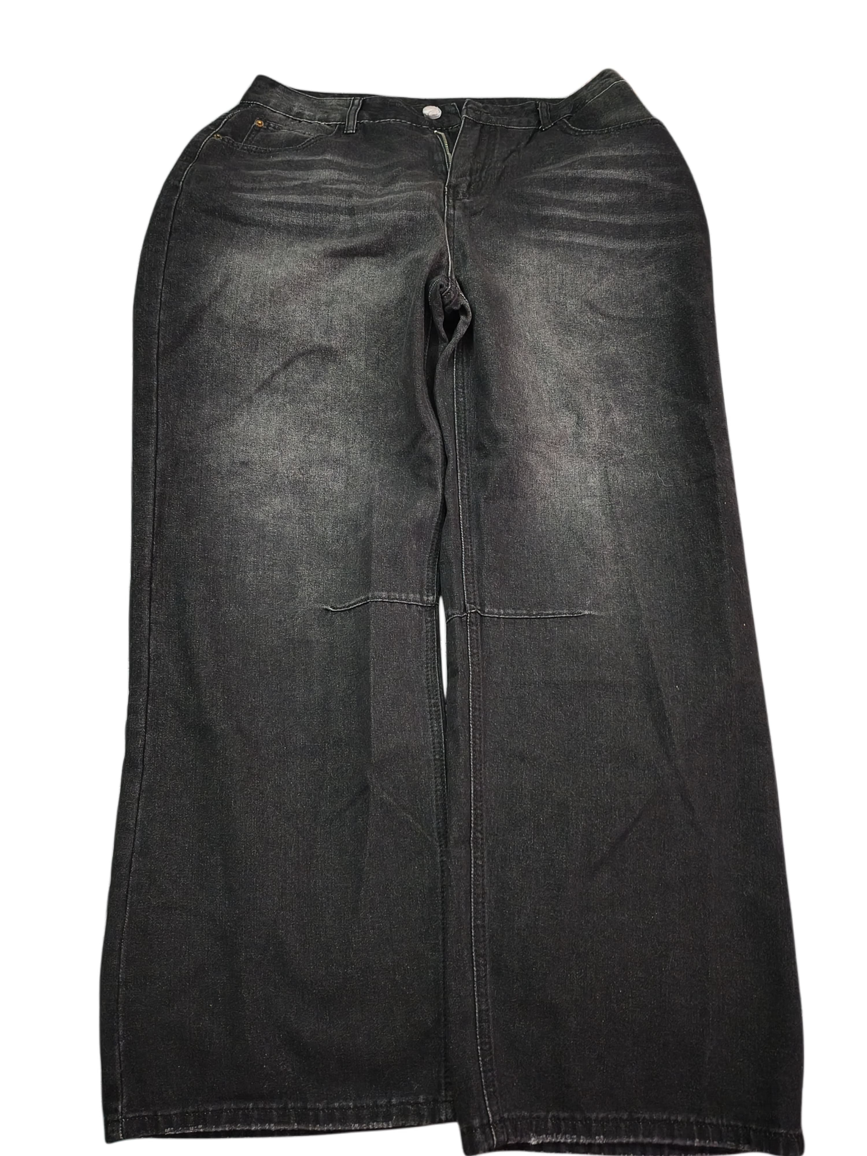 Czarne spodnie jeansowe Wide Leg z wysokim stanem XL / 42 – zdjęcie 1